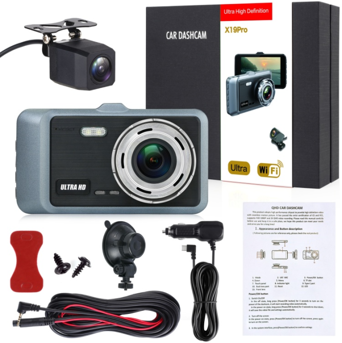 Автомобильный видеорегистратор X-19 Pro Wi-Fi 2K (2 камеры) Киев - изображение 2