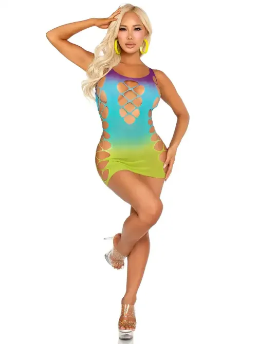 Сукня Leg Avenue Seamless Ombre Faux Lace Up Mini Dress One Size Ocean Львов - изображение 4