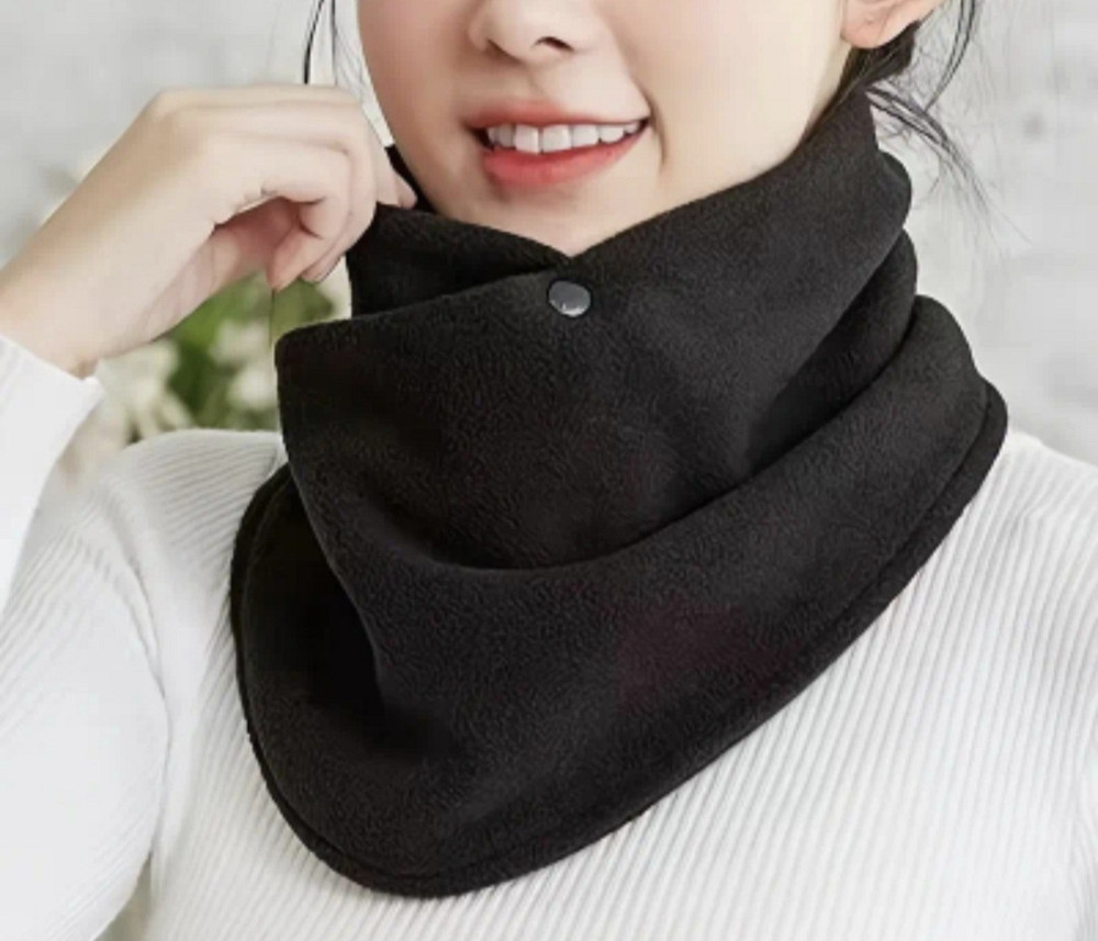 Шарф-хомут на кнопках Чорний Сміла - фото 1