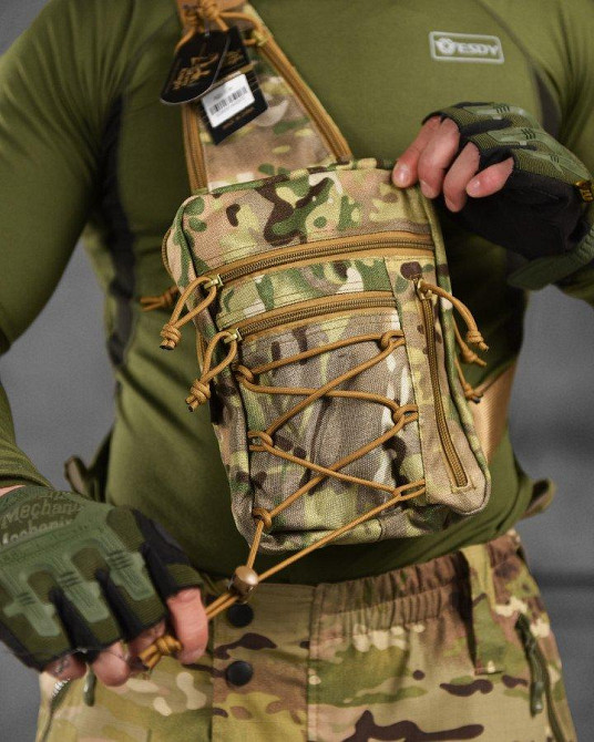 Сумка-слинг тактическая с одной лямкой SILVER KNIGHT мультикам  ВТ1023 Одесса - изображение 2