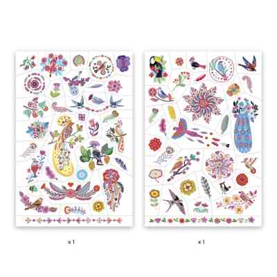 Набор для творчества Djeco Яркие птицы наклейки на тело (DJ09615) Винница