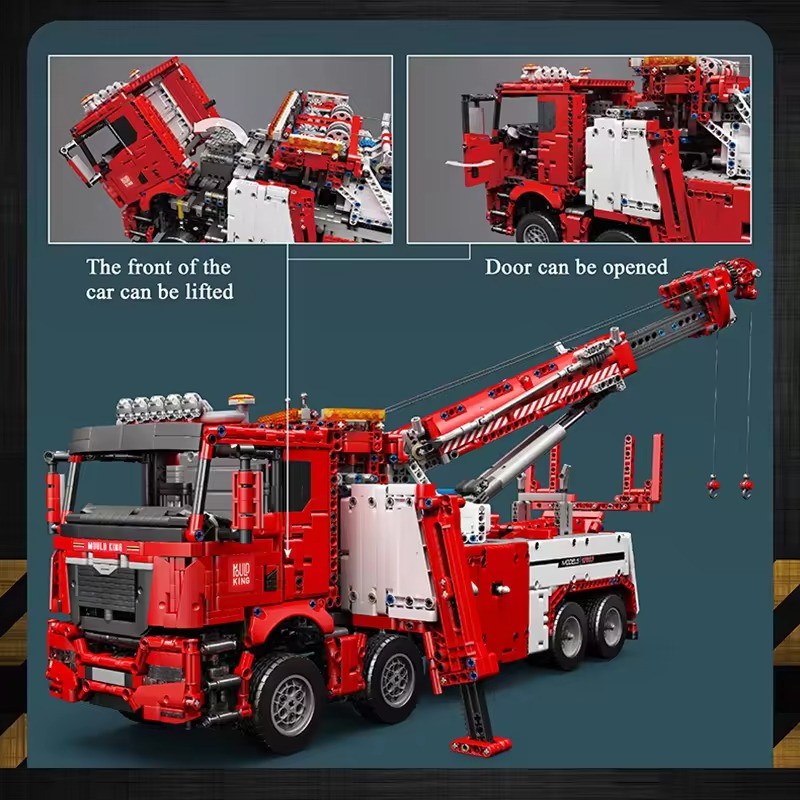 Конструктор детский.Эвакуатор-тягач с краном игровой на дистанционном управлении на 4883 детали, красный Каменец-Подольский - изображение 3