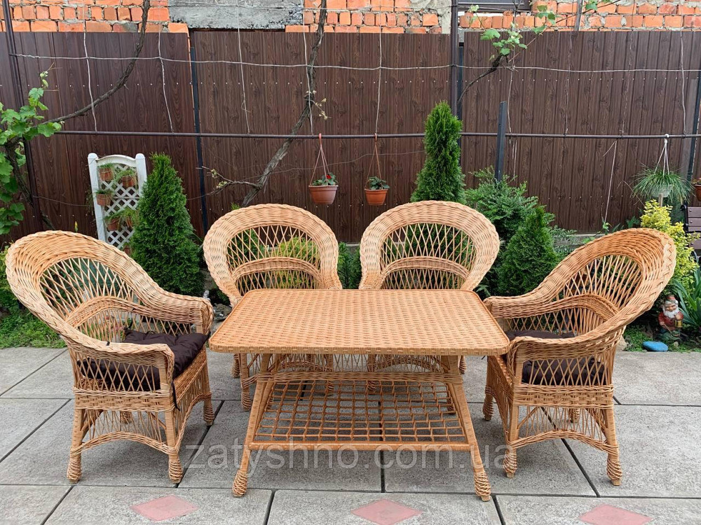 Комплект мебели из лозы в гостинную | комплект плетеной мебели | кресла диван и стол плетеный из лоз Киев - изображение 3