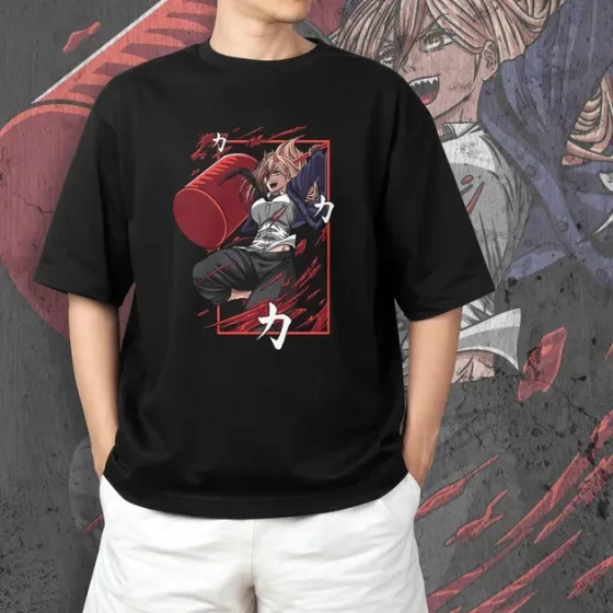 Футболка для подростка мальчика с принтом Человек Бензопила Power 2 Размер 160 Anime10479 Днепр