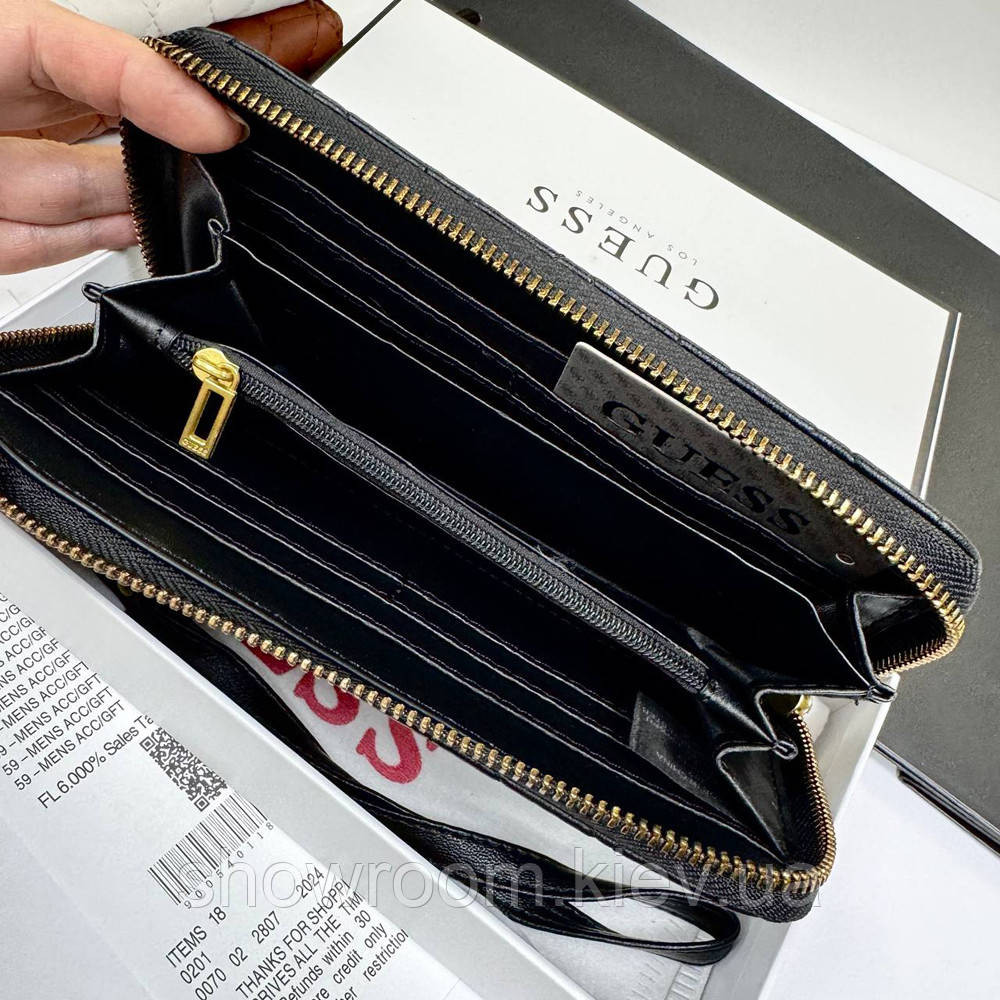 Жіночий гаманець на змійці Guess (7870) чорний Київ - фото 6