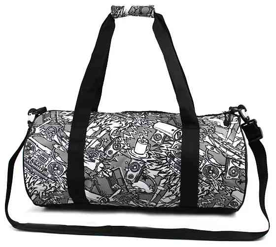 Сумка спортивна Wallaby 214 25х48 чорно-сіра S214390 Київ