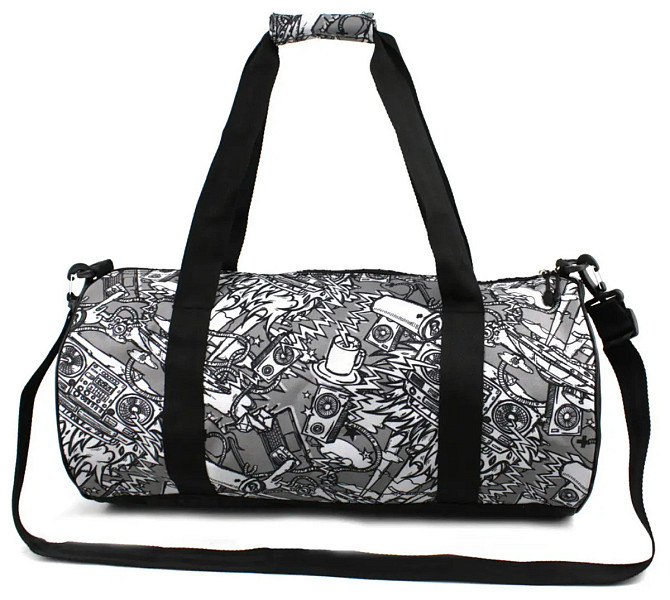Сумка спортивная Wallaby 214 25х48 черно-серая S214390 Киев - изображение 1
