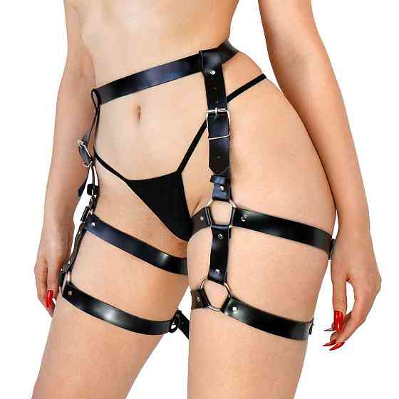 Шкіряні гартери Art of Sex - Melani Leather garters, Чорні XS-M Sex Aura Київ