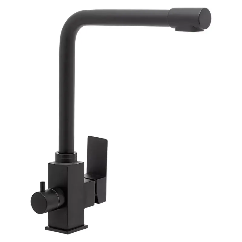 Смеситель для кухни с подключением к фильтру WEZER PRO4C-02-BLACK черный Киев - изображение 1