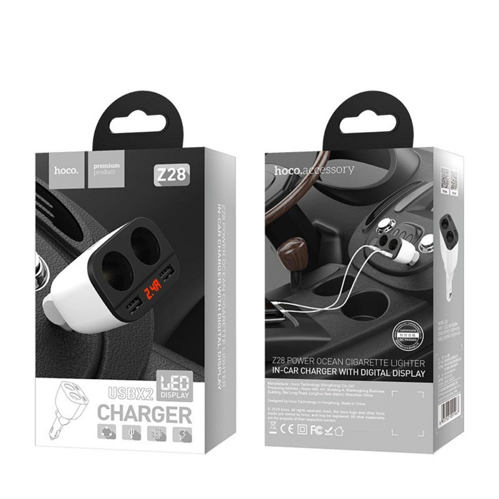 Автомобільний зарядний пристрій HOCO Z28 Power ocean cigarette lighter цифровий display 6957531091967 Одеса - фото 6