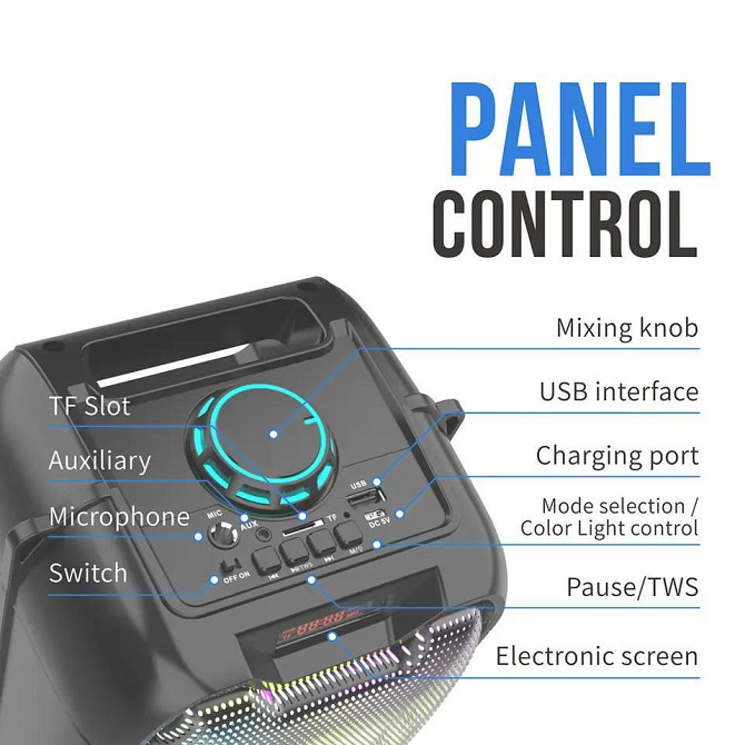 Потужна Bluetooth колонка ZQS-4235 з підсвічуванням та мікрофоном Вінниця - фото 10