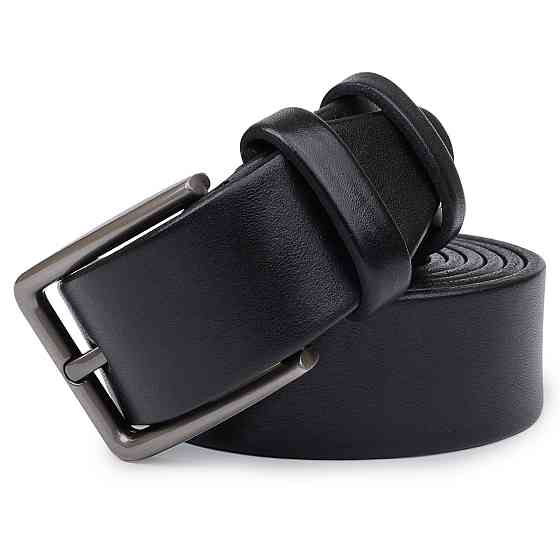 Шкіряний батальний ремінь для чоловіків Vintage 20700 Чорний Київ