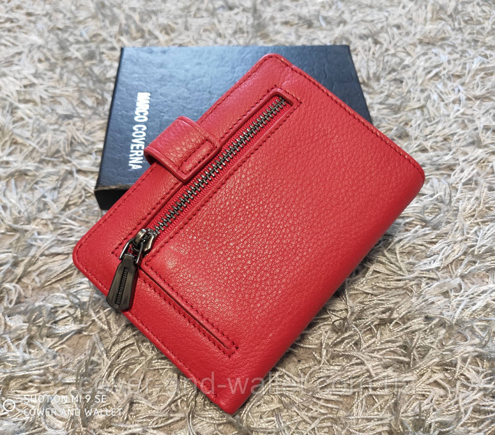 Маленький кожаный кошелёк красного цвета на много карточек Marco Coverna Киев - изображение 6