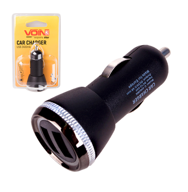 Зарядний пристрій 2USB C-2402BK 12V/24V/5V/2.4A VOIN Вінниця - фото 1
