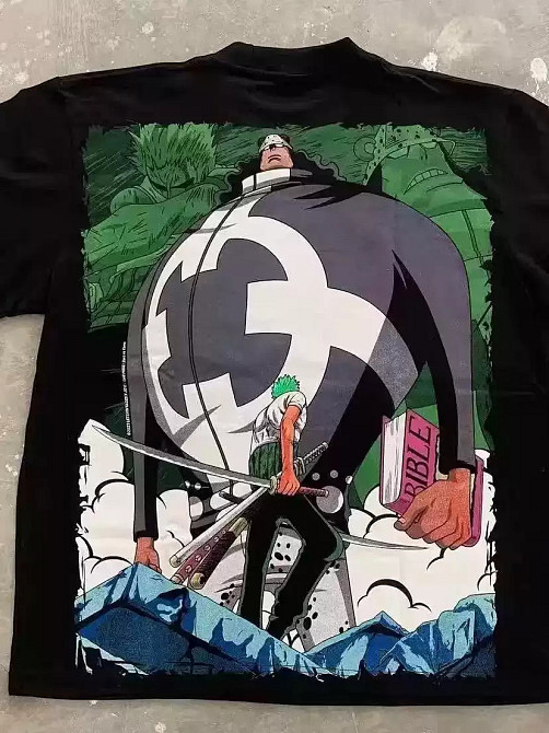 Футболка мужская с принтом аниме Ван Пис Ророноа Зоро Кума оверсайз (S/M/L) Черний Днепр - изображение 9