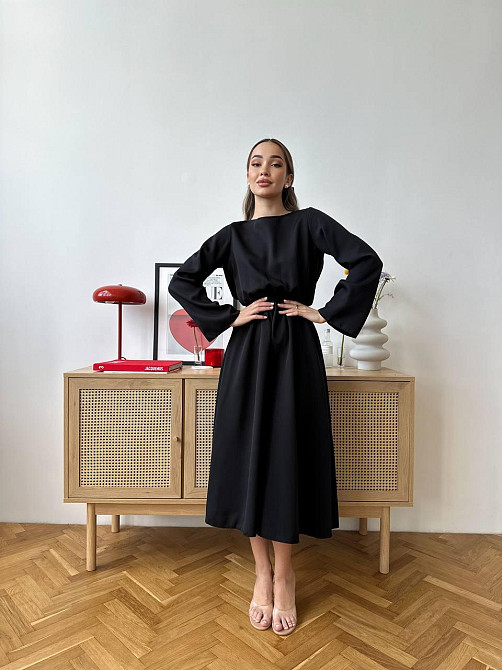 Жіноча романтична сукня з відкритою спиною Чорний Одеса - фото 8