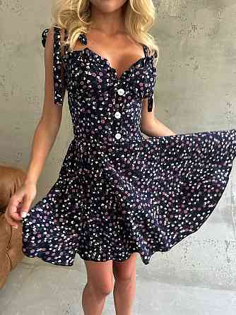 Жіночий романтичний мінікомбінезон у квітковий принт суперсофт Темно-синій, 42/44 Одеса
