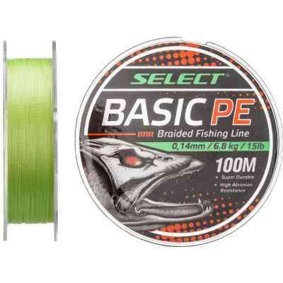 Шнур Select Basic PE 100m Light Green 0.18mm 22lb/9.9kg (1870.27.51) Вінниця