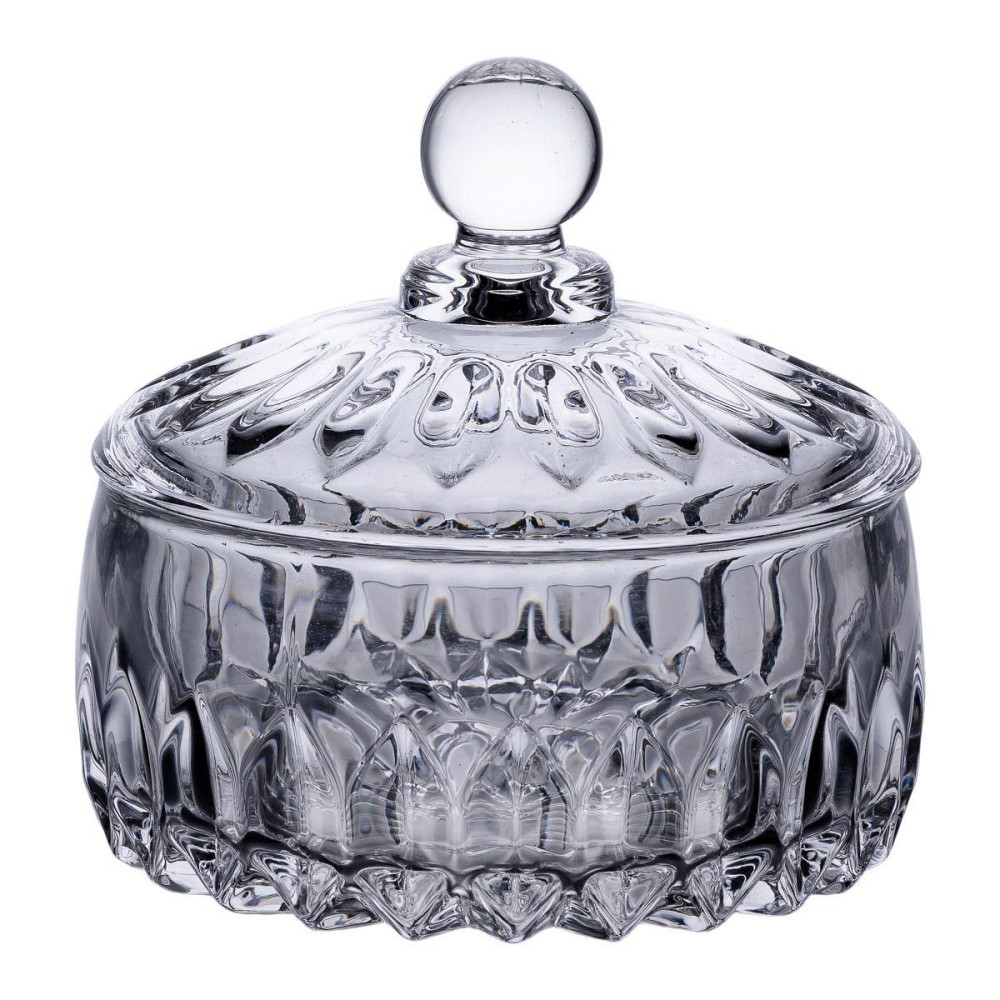 Круглая стеклянная конфетница с крышкой Киев - изображение 1