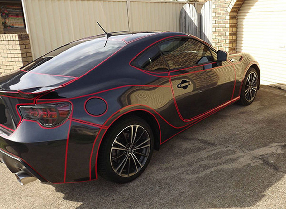 Клеюча Світловідбивна стрічка на авто Червона, Жел Київ - фото 6