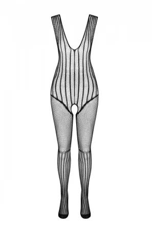Сітчастий чорний бодістокінг з малюнком боді та гетр Casmir CA006 Львів