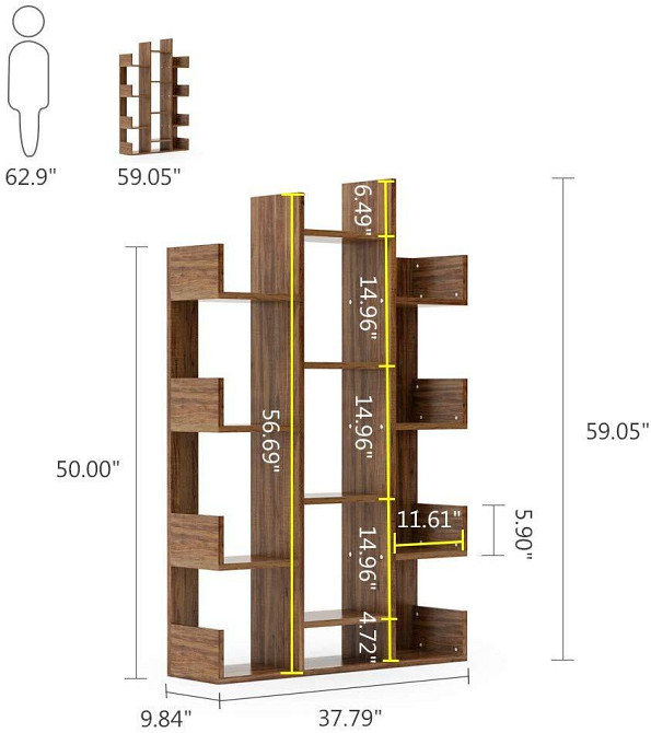 Книжковий стелаж "Діккенс 4" сепія Миколаїв - фото 4