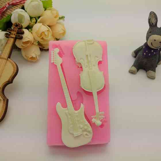 Молд силиконовый Скрипка и гитара 80 на 47 мм розовый Киев