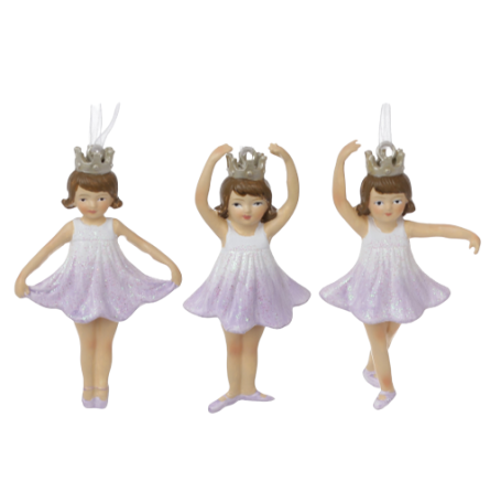 Декоративна фігурка Маленька балерина (3 види) на підвісі 8,5см білий/фіолетовий БОНА ДИ Житомир