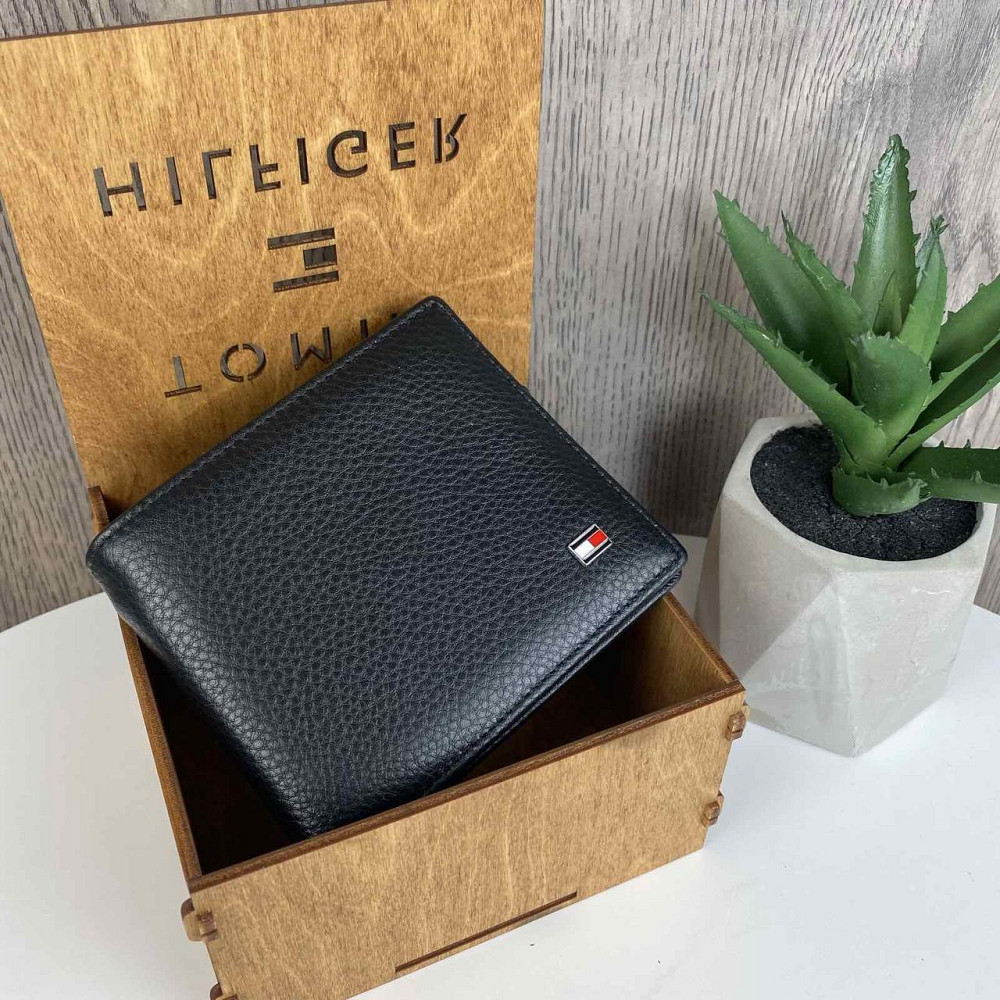 Чоловічий гаманець портмоне люкс в стилі Tommy Hilfiger, чоловічий портмоне на магніті Томмі чорний ( 24764 ) Харьков - изображение 1