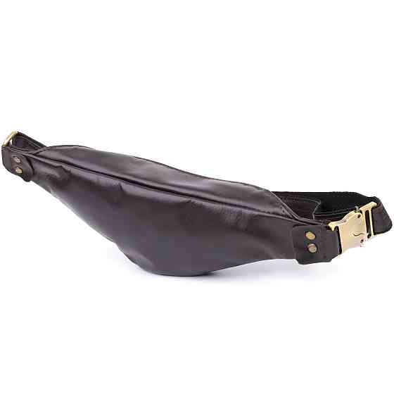 Бананка для чоловіків з гладкої натуральної шкіри Коричневий (SHVIGEL) Київ