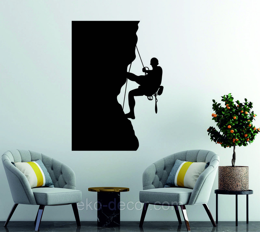Декоративное настенное Панно «Скалолаз», Декор на стену 90*63 см, Черный Киев - изображение 2