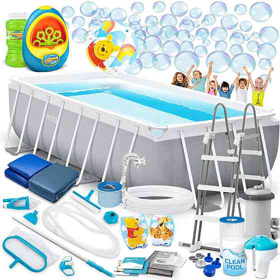 Басейн каркасний прямокутний 21в1 INTEX 26792, 488 x 244 x 107 см + машина для створення бульбашок Київ