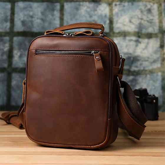 Чоловіча ділова сумка з ручкою для перенесення в руці з натуральної шкіри Vintage 23033 Коричневий Київ