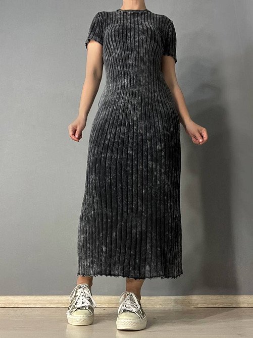 Платье женское Fashion 3042 длинное трапеция трикотажное в рубчик, черный, one size Киев - изображение 19