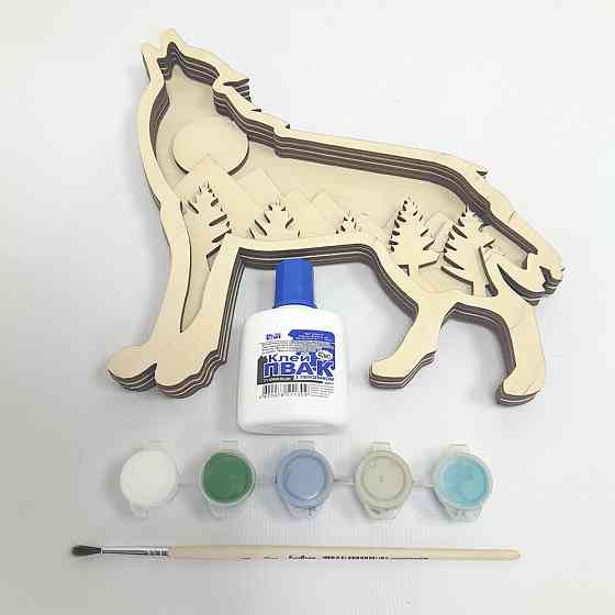 Набір для творчості розмальовка EKOSTAR 3D-картина Вовк Київ