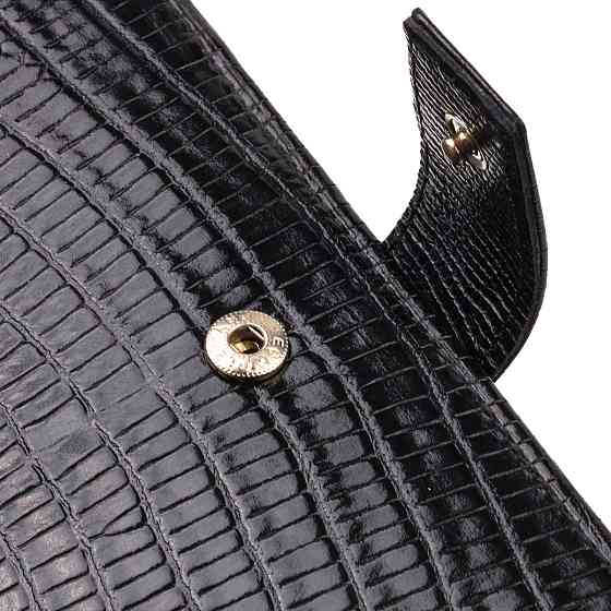 Фактурний вертикальний чоловічий гаманець середнього розміру з натуральної шкіри з тисненням CANPELLINI 21859 Чорний Київ