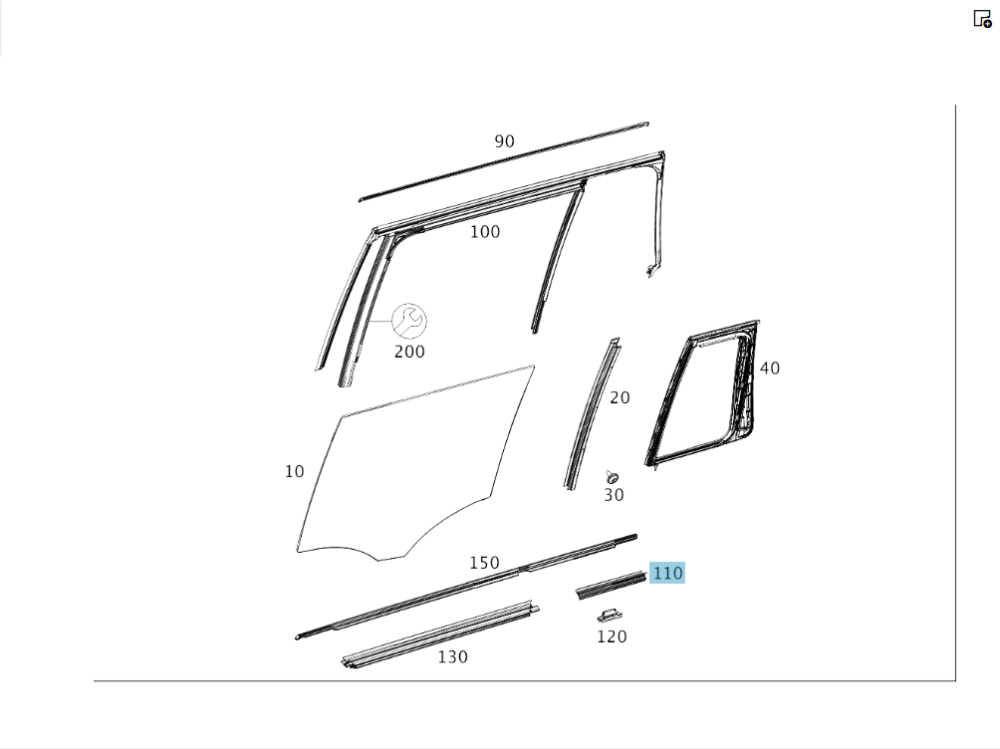 Mercedes-Benz  A2927300200 Ущільнювач скла всередині ззаду задніх правих дверей GLE Coupe C292 Одесса - изображение 2