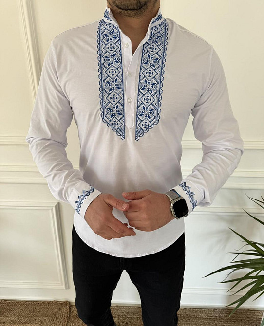 Рубашка вышиванка мужская Белый 2XL Харьков - изображение 1