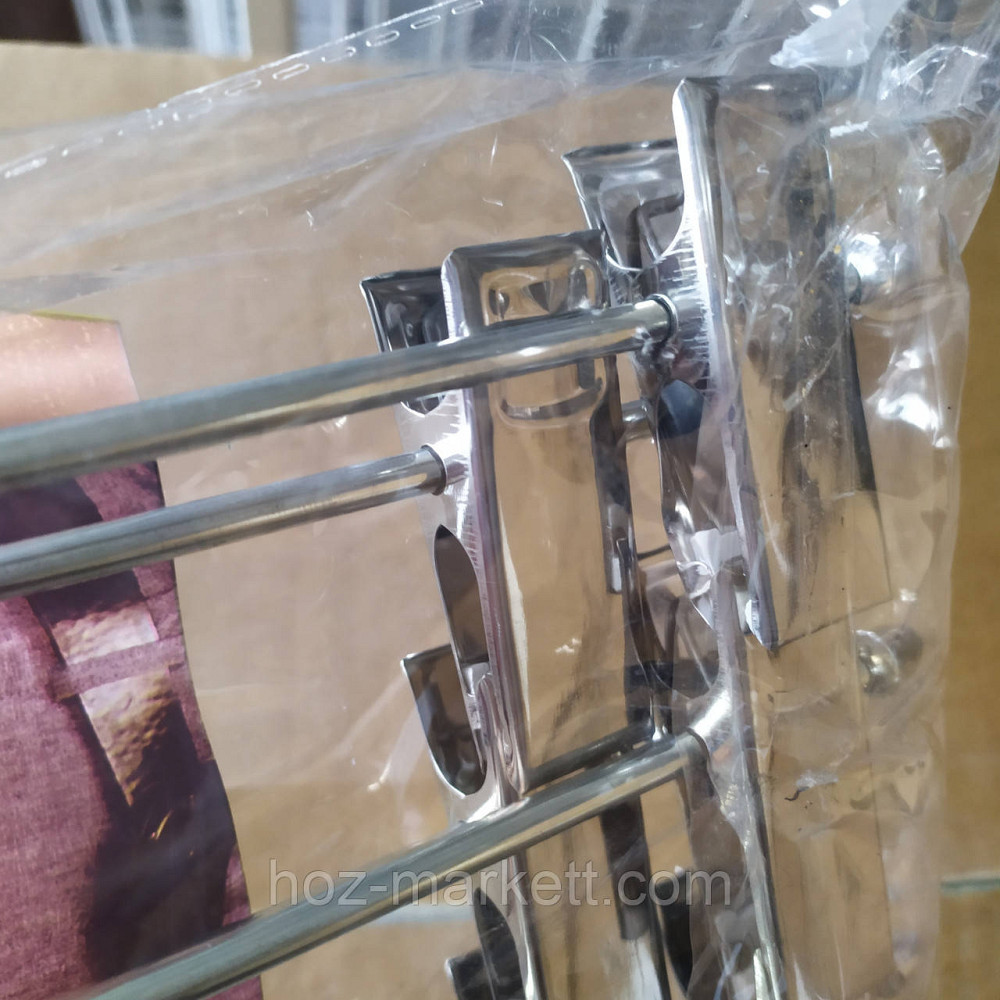 Плічка вішалки (тремпеля) брючні хромовані прищіпка та гачок 35 см 10 шт. в уп Харків - фото 2