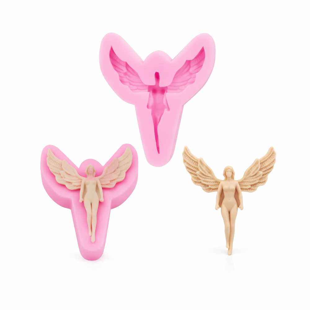 Силіконовий молд Ангел 65 на 56 мм рожевий Київ - фото 4