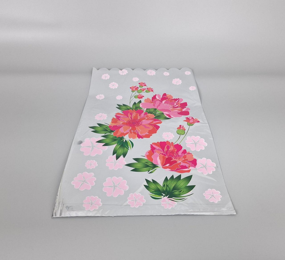 Пакет із малюнком для пакування подарунків (30*50) No435 (2) фольгований (ажурний) "Піони" (100 шт) Харків - фото 1