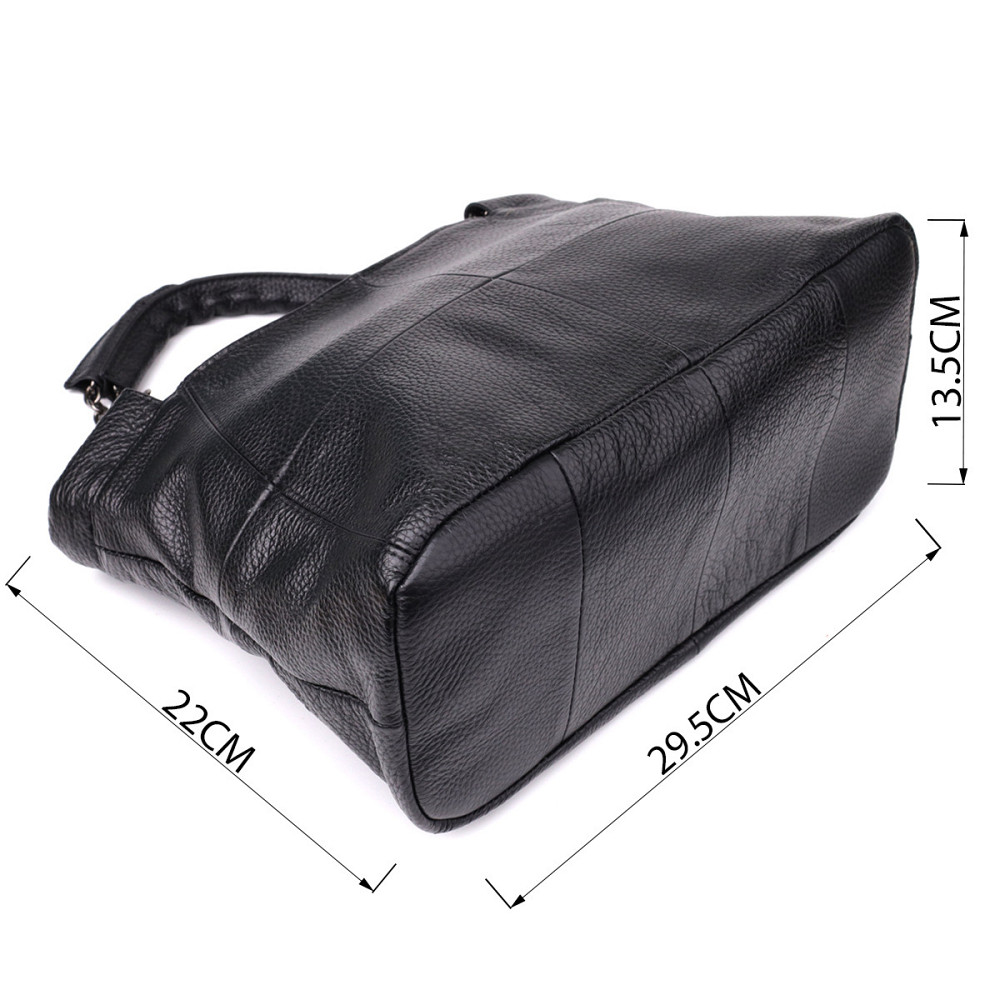 Удобная повседневная сумка из натуральной кожи для женщин Vintage 22992 Черный Киев - изображение 3