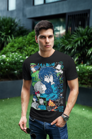 Футболка для мальчика аниме Спиритед Авай Студио Аниме оверсайз (рост от 165 до 180 ) Черний AnimeJ0701m Днепр