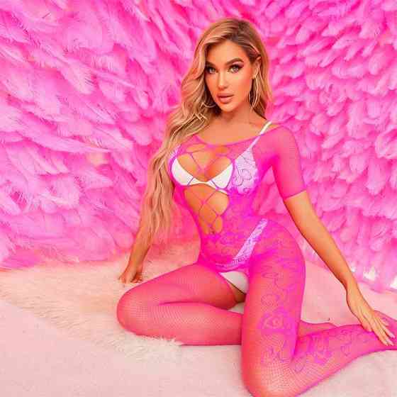 Открытый бодистокинг - Розовый - S/M/L – Эротическое бельё Винница