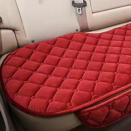 Комплект 3 чехла в авто на переднее и заднее сиденье универсальные,велюровые подушки-накидки 3 шт,цвет красный Каменец-Подольский - изображение 2