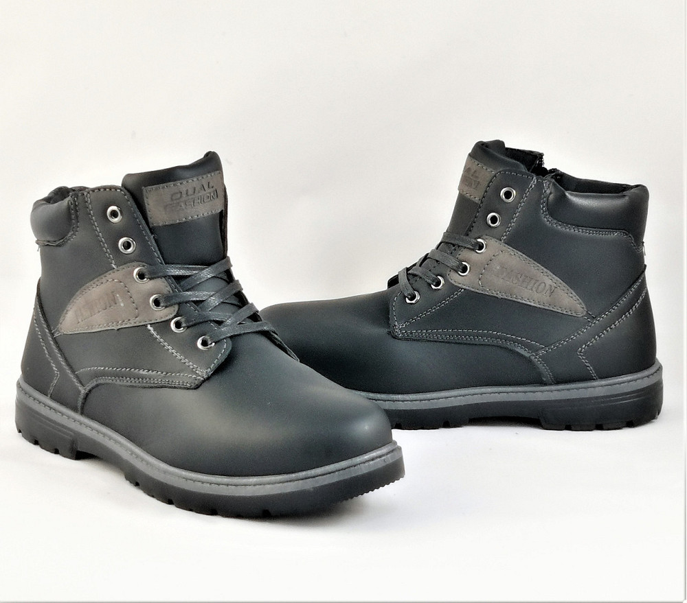 Черевики ЗИМНІ Чоловічі Чорні Кросівки з МЕХОМ на замку з блискавкою (розміри: 42,44) — 204-1 Дніпро - фото 10