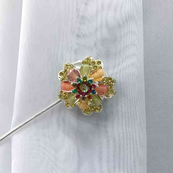 Магніти для штор та гардин "Flowers" набір 2 шт Різнокольоровий (81-239) Київ