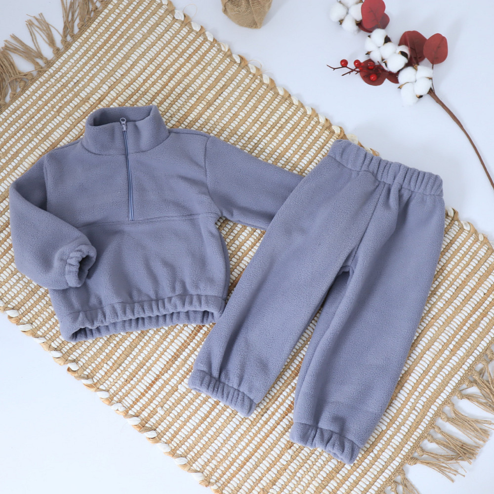 Дитячий теплий костюм термо (толстовка +штани)  Світло-сірий Кам'янець-Подільський - фото 7