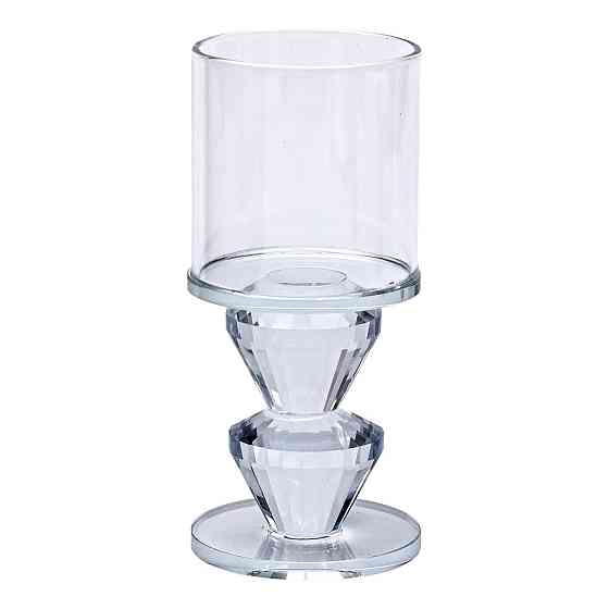 Підсвічник скляний 6×13.3 см на одну свічку підсвічник келих на ніжці декоративний прозорий HP-4-28M Київ