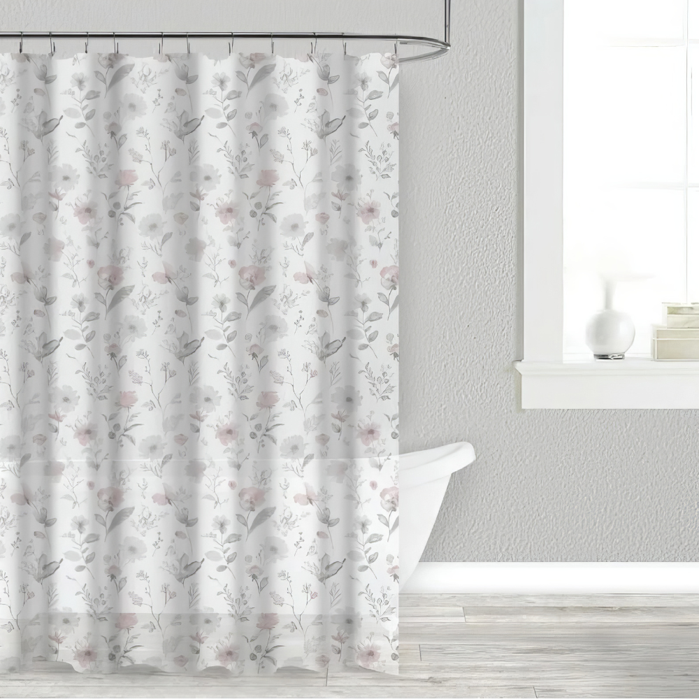 Шторка для ванной и душа 180x180 см водонепроницаемая,штора для душевой с пластиковыми крючками,прозрачная Каменец-Подольский - изображение 1